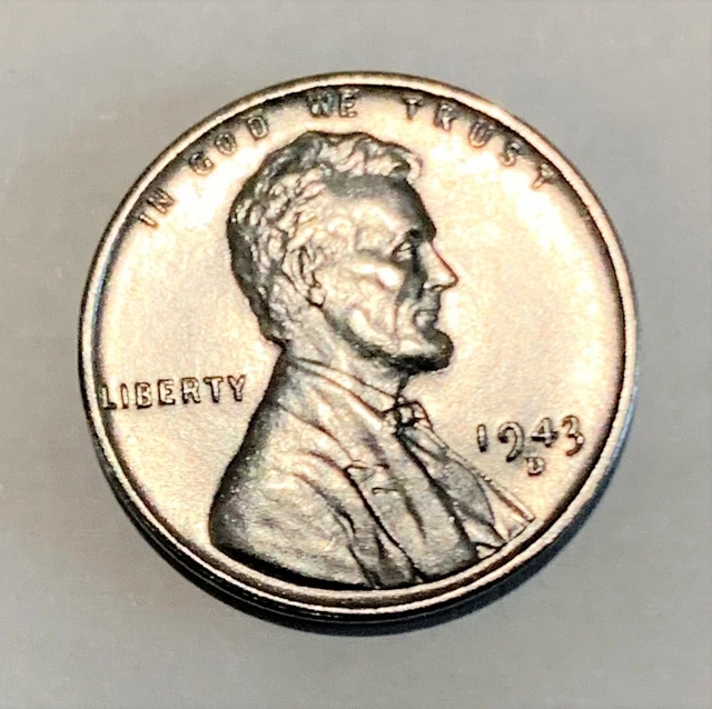 1943 D  Lincoln Steel Wheat Cent  Wartime Very Nice Looking Coin