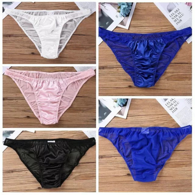 Sexy Sissy Underwear Ruched Back Pouch Panties Bikini Briefs Men's