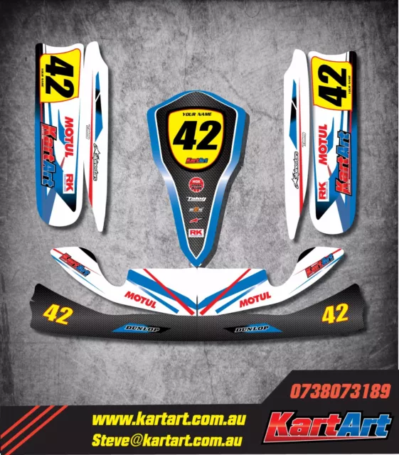 Tony Kart OTK M4 full custom KART ART sticker kit STORM STYLE / graphics decals