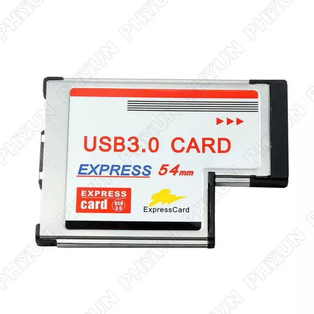 Express Card Expresscard 54mm to USB 3.0x2 Port Adapter For Laptop NEC Chip 3