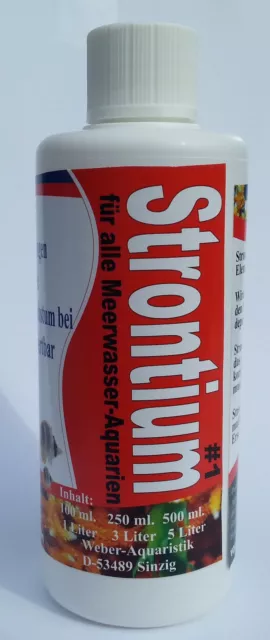 Strontium 500 ml für alle Meerwasser Aquarien. Erhöht + reguliert zu tiefe Werte