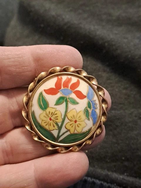 Ancienne Broche Art Déco / Nouveau – Limoges France – Vintage Et Élégante