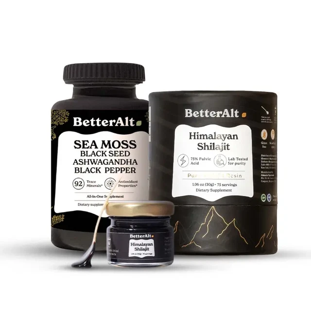 BETTERALT ULTIMATE ENERGY Duo | Himalayan Shilajit + Irish Sea Moss ...