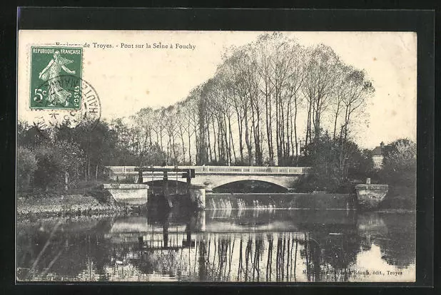 CPA Fouchy, Pont sur la Seine