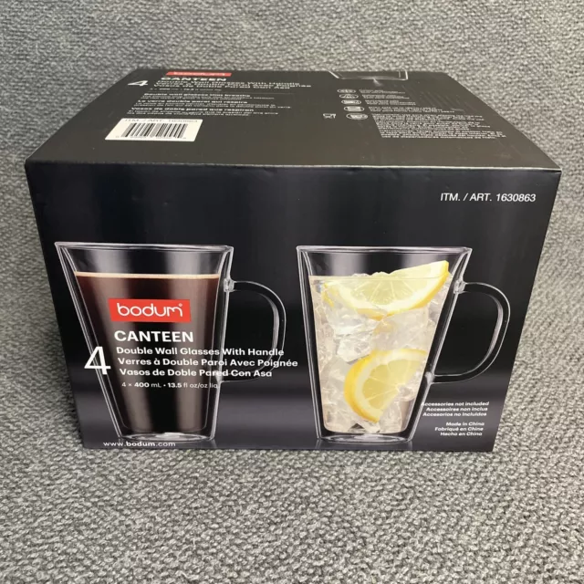 Bodum Canteen Double Wall Mugs, 4-piece Set