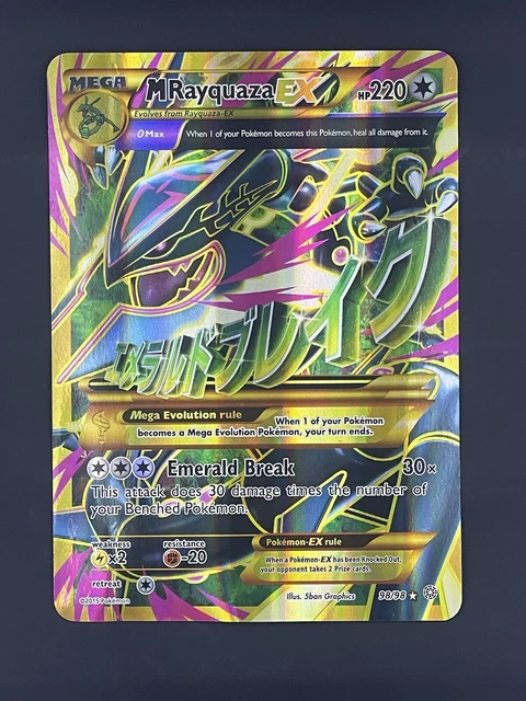 JUMBO CARD POKÉMON 98/98 Mega Rayquaza EX Ancient Origins XY Holo Full ...