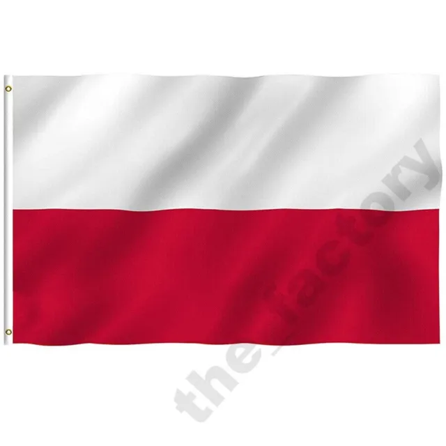 Poland Polish Polska Flag Football Olympic Supporter Europe Fans LARGE 5ft x 3ft