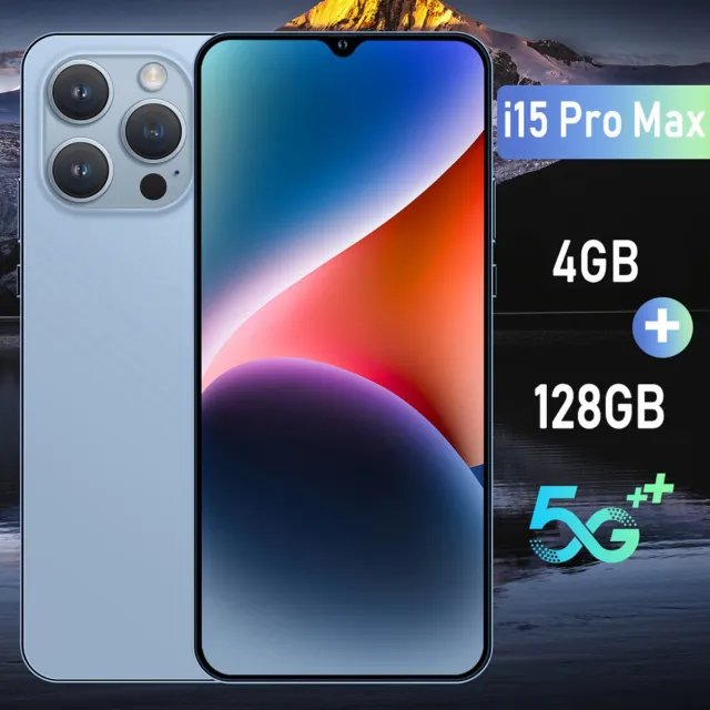 Smartphone 6,8 pouces i15 Pro Max Android 13 double SIM 128Go téléphone débloqué