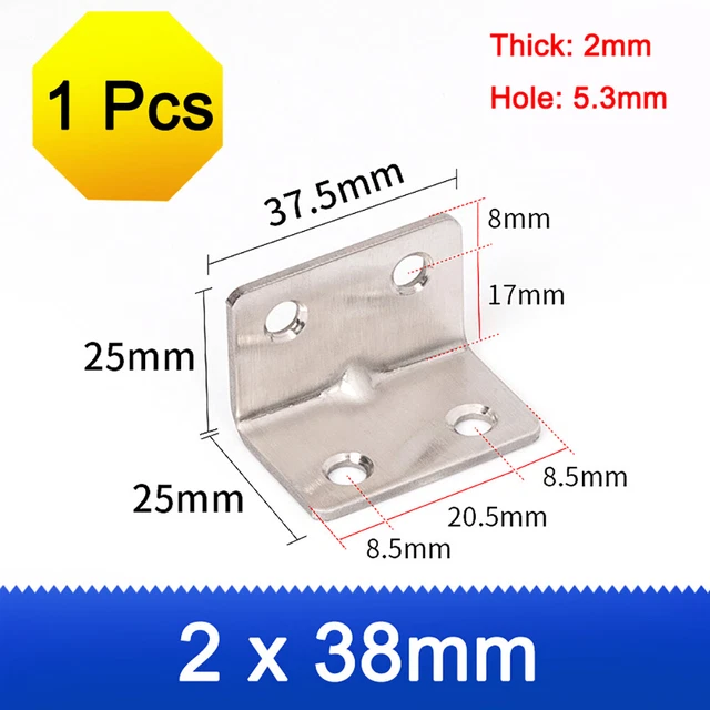Corner Brackets Right Angle L Shaped Stainless Steels Braces Support Heavy Duty