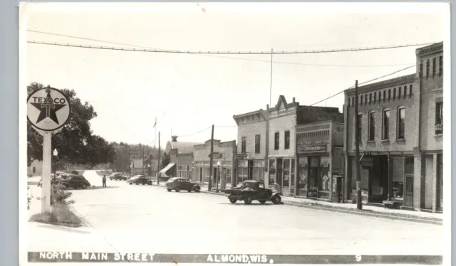 NORTH MAIN STREET almond wi real photo postcard rppc wisconsin downtown