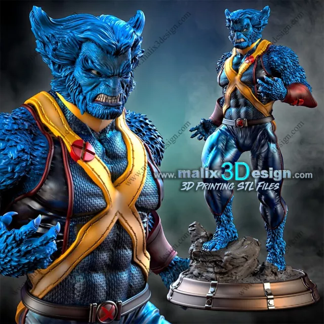 Beast resin model kit 1:10 scale X-Men Marvel 8k, 3d Print Amazing details