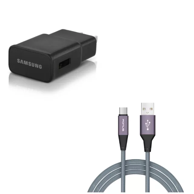 Cord Type-C 10ft USB Cable w Adaptive Fast Home Charger for Phones & Tablets