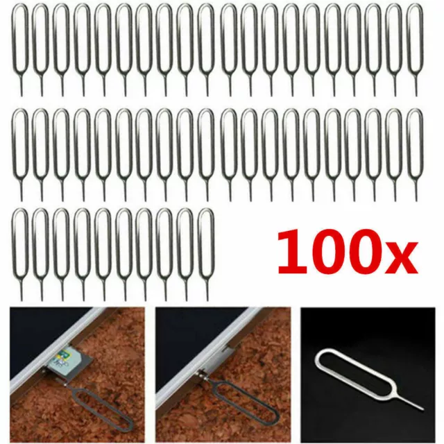 100 Pcs Sim Card Tray Ejector Eject Pin Key Removal Tool For iPhone Apple Phone