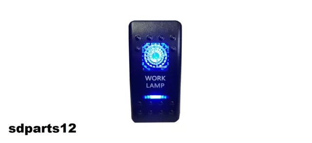 Interruttore a Bilanciere 12/24V on-off Luce Lavoro LED Blu WORK LAMP Pulsante