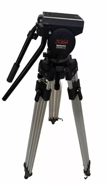 Bogen Manfrotto 3066 Head W 3191 Heavy Duty Tripod Twin Fork Legs Ships FREE