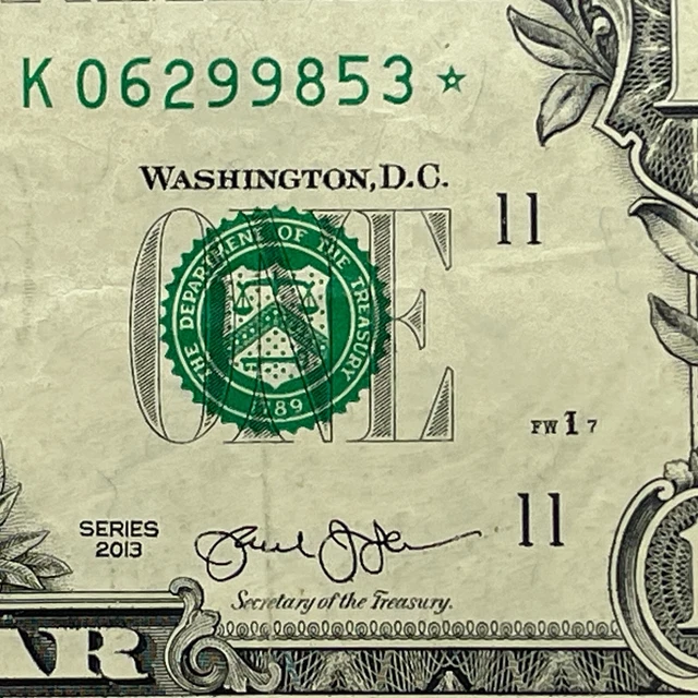 K star note one dollar bill k06299853 dallas pack note print run 2 3 