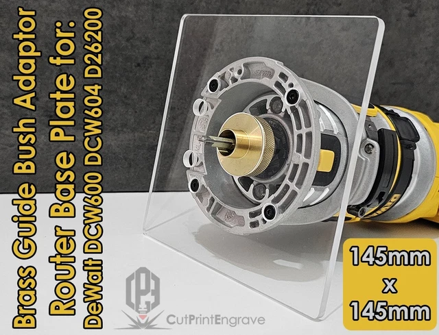 DEWALT DCW600 TRIMMER Router Trend Brass Guide Bush Adaptor Base Plate ...