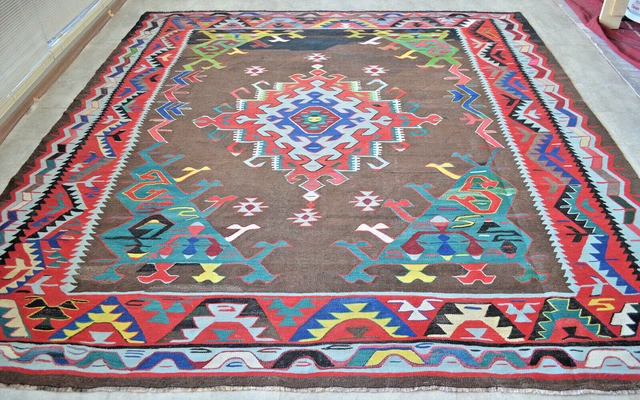 GENUINE Oushak RUG, Antique Rug, Turkish Rug, Kilim RUG, Hand Made Rug 9 x 9 Rug