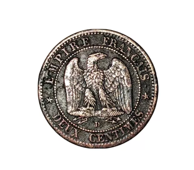 Deux Centimes Napoléon 3 Tête Nue 1853 petit D