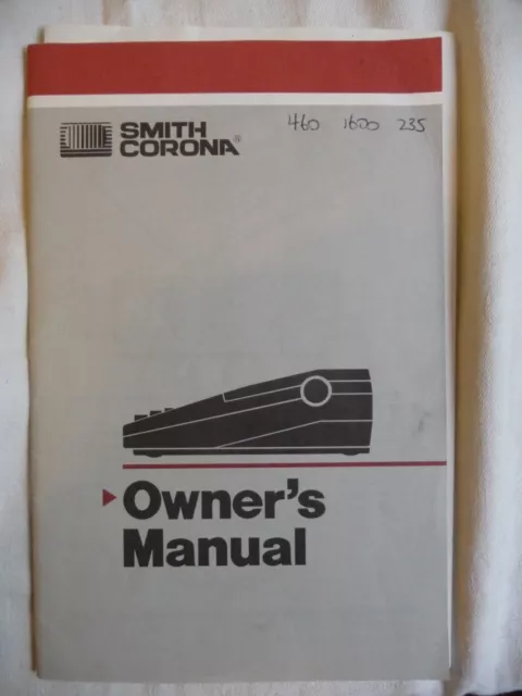 Instrucciones Máquina de escribir SMITH CORONA XD 4600 SD 650 400 COPIA DLD en Correo Electrónico/CD