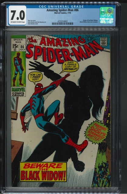 Amazing Spider-Man #86 Cgc 7.0 - Origin Of The Black Widow Dons Classic Costume! Amazing Spider-Man #86 Cgc 7.0 - Origin Of The Black Widow Dons Classic Costume!
