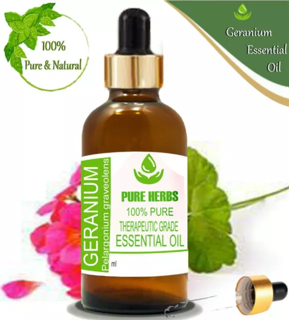 Pure Herbs Géranium Naturel Pelargonium graveolens Essential Oil