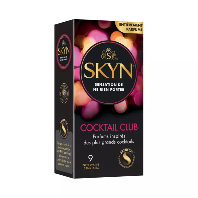 Skyn Cocktail Club:Lot de 9 Préservatifs Aromatisés Skynfeel/3 Saveurs:Pina Cola