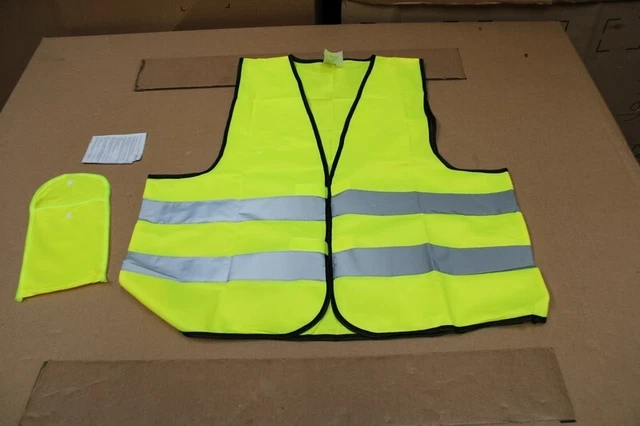 Vest Gilet Avertissement Jaune Avec Sac en Tissu