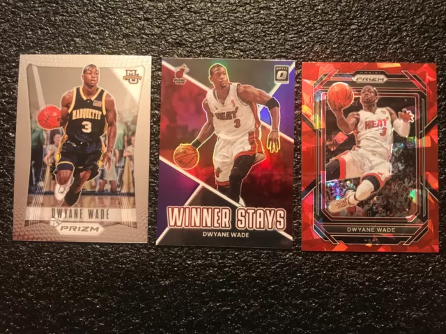 Dwyane Wade Lot Panini Optic Purple Insert Red Cracked Ice Prizm Draft Picks NBA