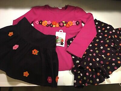 Gymboree All About Buttons top tee skirt skort hair clips barrettes 10 12 lot