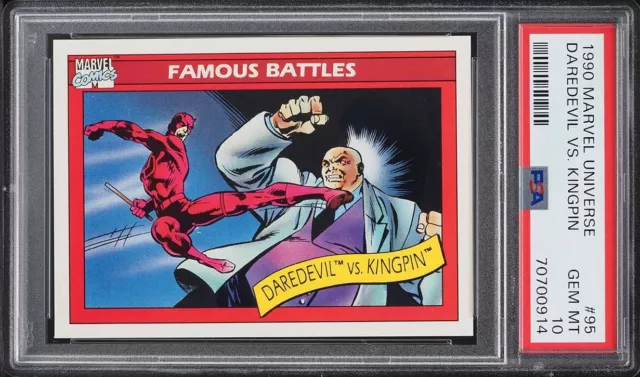 1990 Impel Marvel Universe Card # 95 Daredevil Vs. Kingpin PSA 10 GEM MINT
