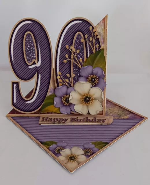 90th Birthday  Age Handmade Easel Card