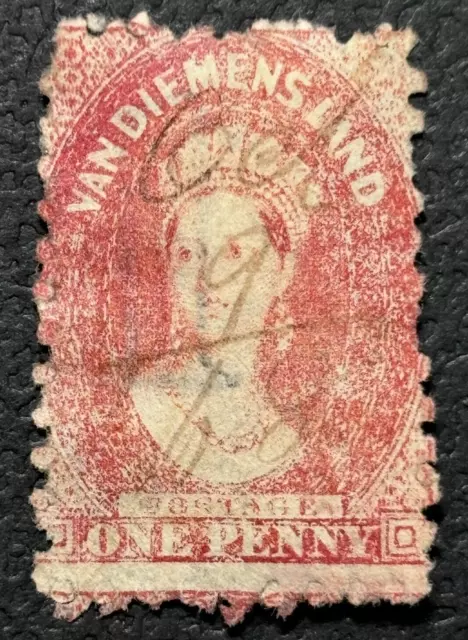 TASMANIA stamp 1864 Victoria 1d / Pencil  / TA144