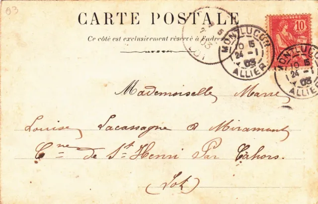 CPA - MONTLUCON - avenue de la gare - ALLIERS 03 - circulated 1903 2
