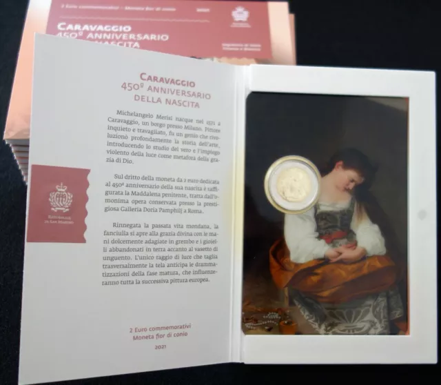 2 Euro San Marino 2021  450. Geburtstag von Caravaggio