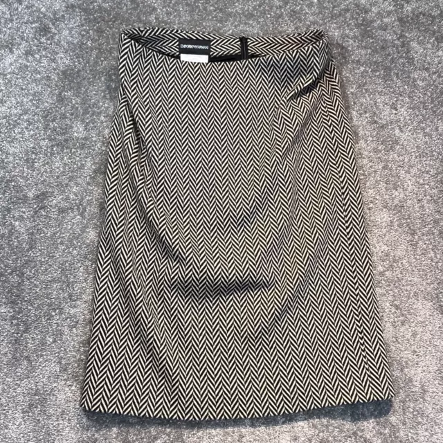 Emporio Armani Womens Skirt Herringbone Pencil Skirt UK 10 See measurements