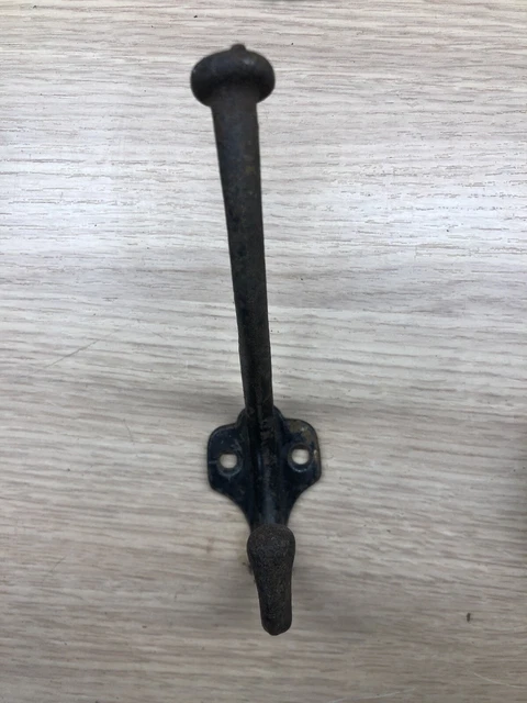 Antique Coat Hook Brass Vintage Original Reclaimed Old 2