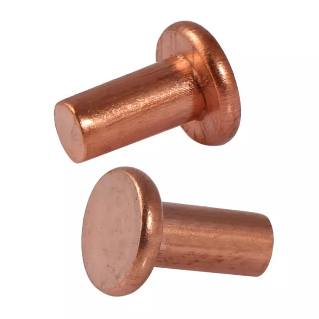 Red Copper Flat Head Solid Rivets Solid Rivet Fasteners M2 M2.5 M3 M4 M5 M6 M8