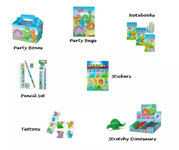 Dinosaurs Party Bag Dinosaur Loot Bags Fillers - Food Boxes, Pencil Sets