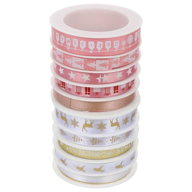 2 Sets elk ribbbon Weihnachten Geschenk Wrap Bänder Breite Wa