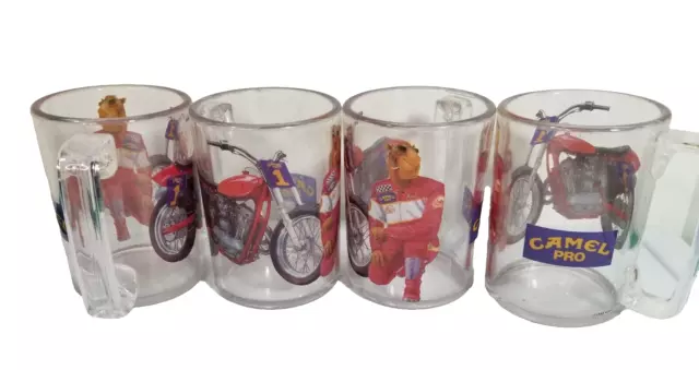 Vintage 1993 Joe Camel Set 4 Pro Track Motorcycle Racing Mugs Cups Coffee Tea