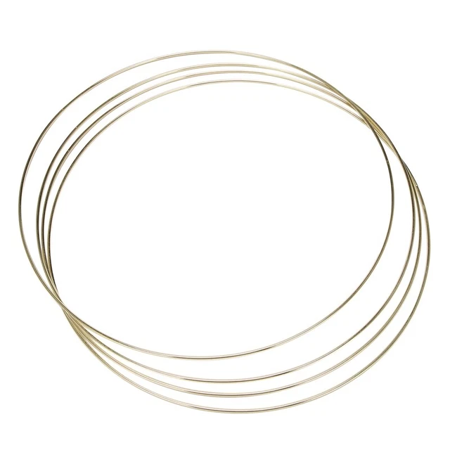 Paquete de 4 anillos de aro de oro macramé con corona de aro floral de metal de 14 pulgadas para boda hágalo usted mismo