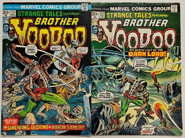 Marvel Comics Bronze Age Strange Tales 171 & 172 Key 2 Issue Lot Brother Voodoo
