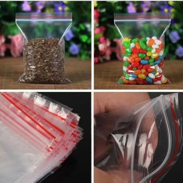 100 X Resealable bags zip lock plastic bags large jewelry bag packaging 10 Sizes