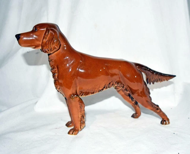Nymphenburg Germany Porcelain Dog Figurines - Irish Setter