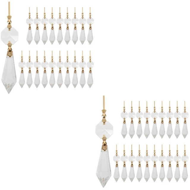 40 Pcs Lustre Icicle Prismes Remplacement Lustre Icicle Prismes