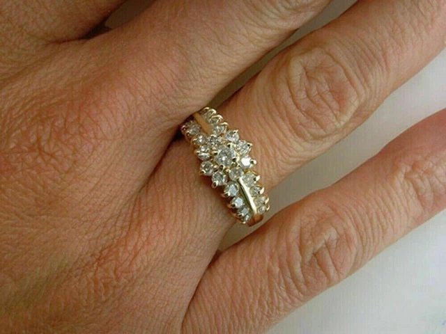 Women's 2.00Ct Round Cut Lab-Created Diamond 14K Yellow Gold Plated Wedding Ring