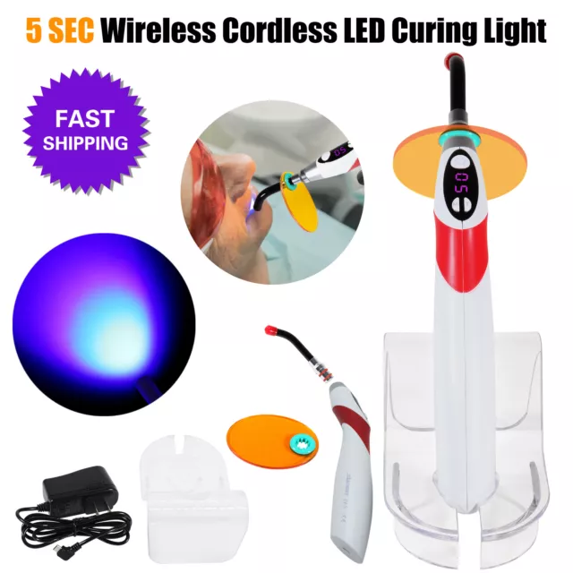 Dental Wireless Cordless 5s LED Cure Curing Light Lamp 1800mw Tool Resin Cure SA