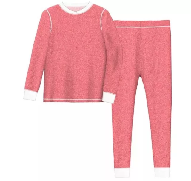 Toddler Girls Cuddl Duds Thermal 2 Piece Baselayer Set 2T/3T, 4T, 5T