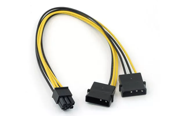 PCI-E Stromadapter,  2x4 Pin Molex  -> 6pol für PCIe (PCI-Express)